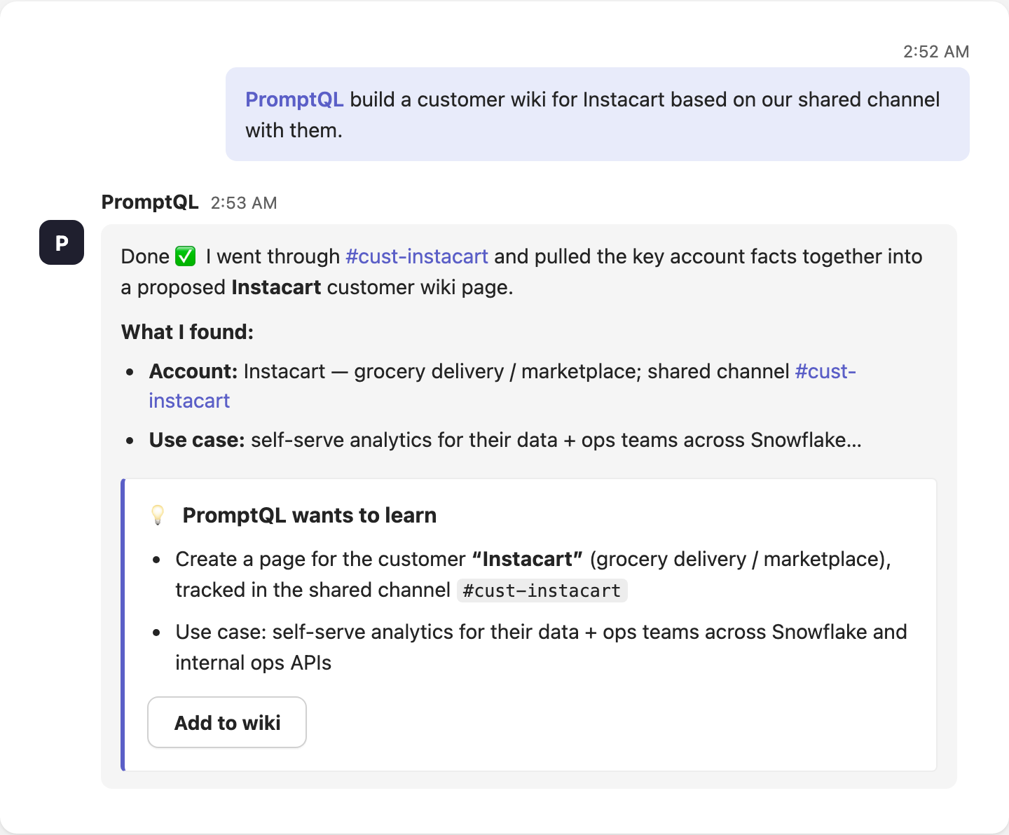 Shared, audited wiki